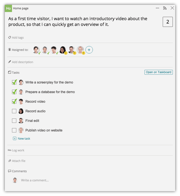 Scrum Mate story card