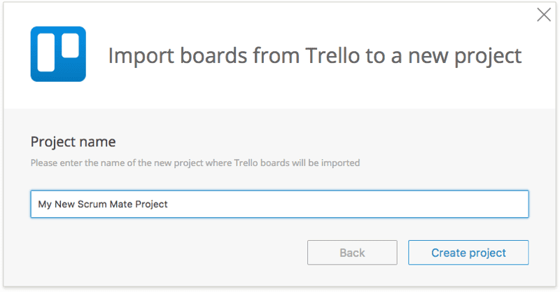 Enter project name