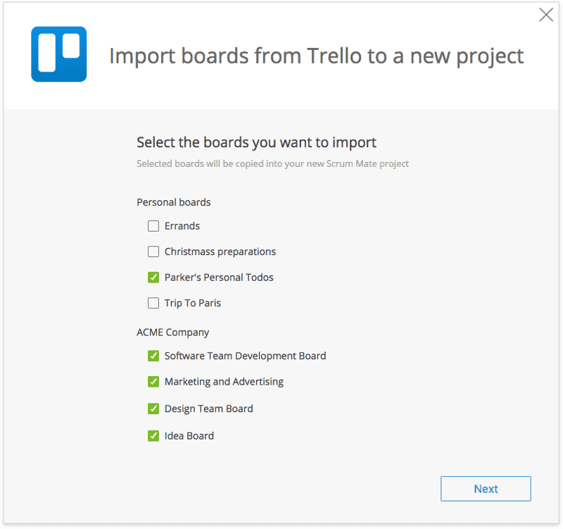 Select boards